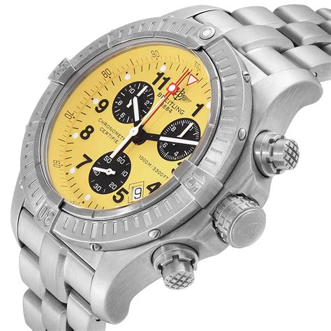 breitling yellow dial watch|breitling avenger yellow.